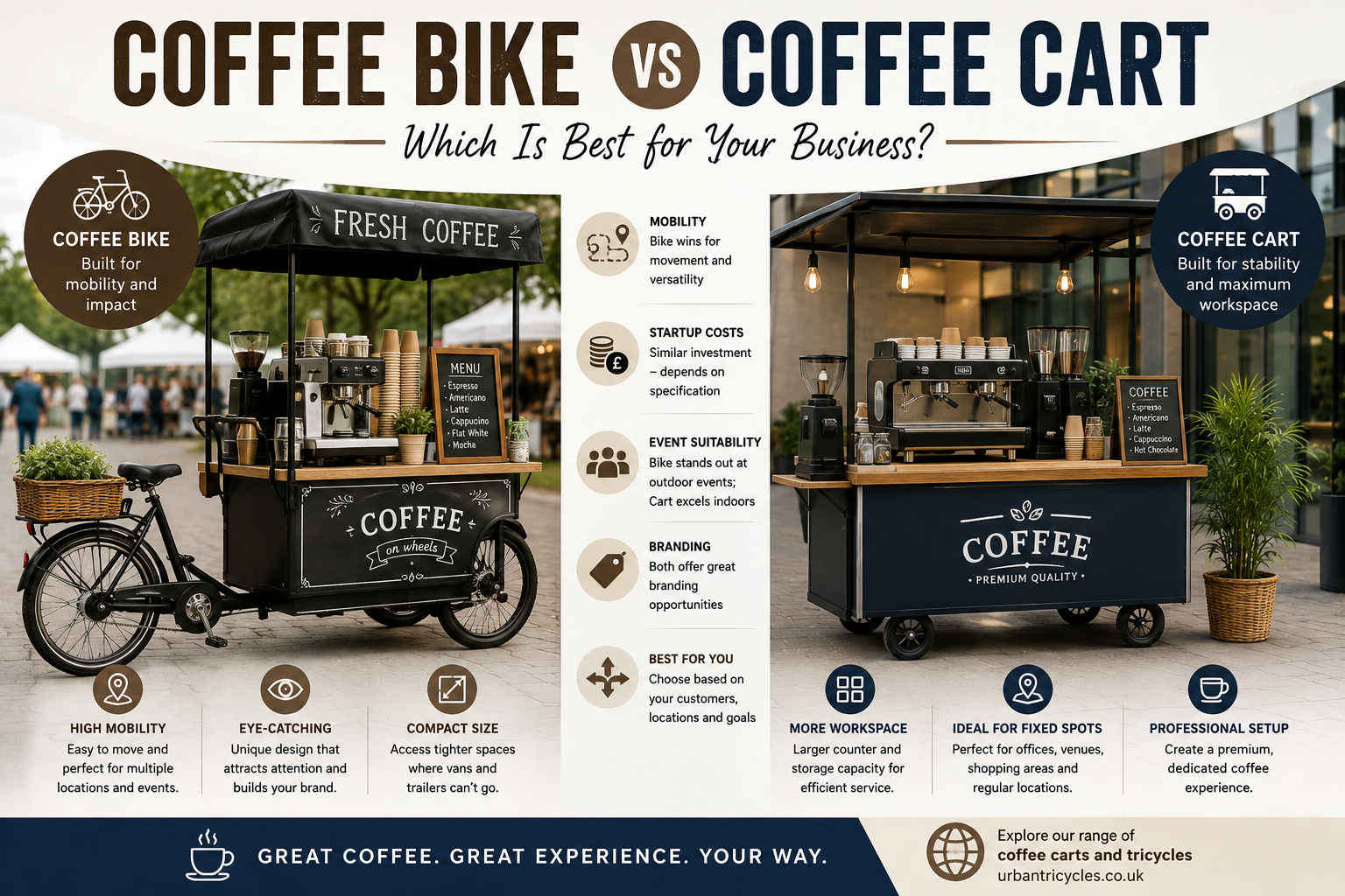 Coffee Bike vs Coffee Cart: Which Is Best for Your Business? Coffee Bike vs Coffee Cart: Which Is Best for Your Business?